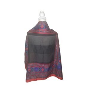 Vintage Printemps Made in Italy Scarf Geometric Southwest Pattern Silk Polyester